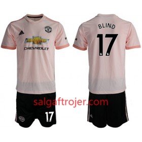 Manchester United Fodboldtrøjer Blind 17 Børn Udebanesæt 2018/19 Kort ærmer